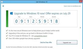 微软推出win10免费期限精确倒计时