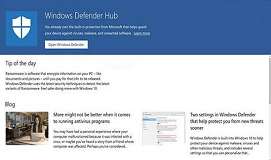 微软发布win10应用程序defender hub