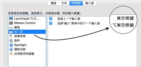 mac输入法切换快捷键