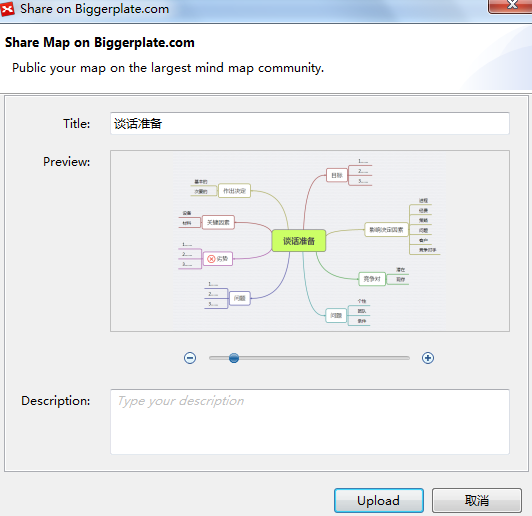 XMind 7的导图怎样分享到Biggerplate